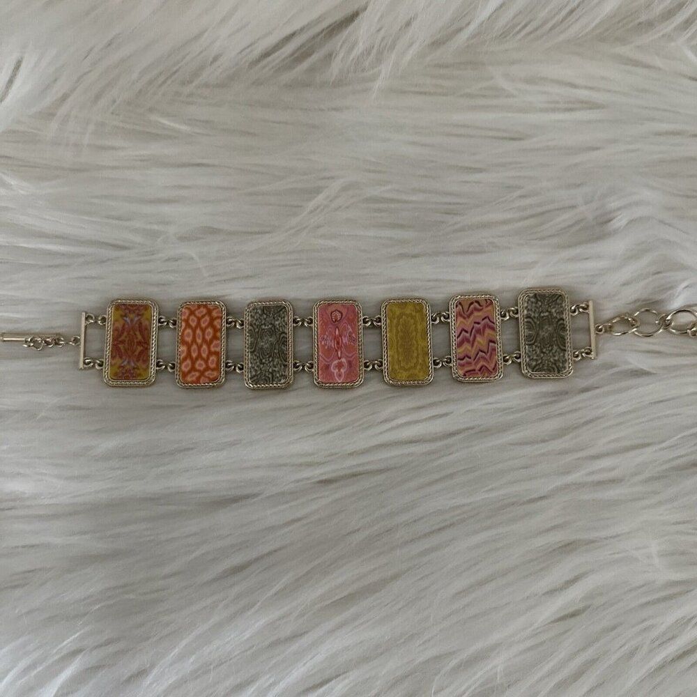 Jilzarah Toggle Bracelet Polymer Clay Beads Handmade Artisan Reversible  CP